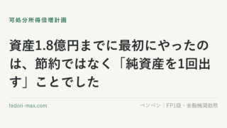 資産1.8億円までに最初にやったのは、節約ではなく「純資産を1回出す」ことでした